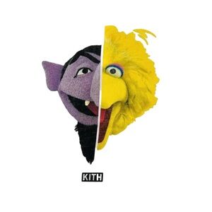 KITH White Long Sleeve Tee Shirt Sesame Street Big Bird Cookie Monster